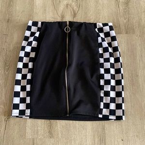 retro zip up mini skirt